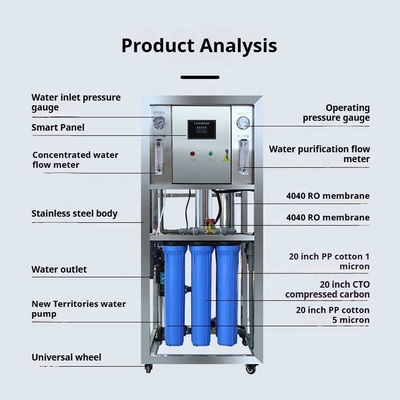 250L/H 500L/H Reverse Osmosis System RO Membrane Carbon Filter Farm Water Purification Drinking Water Purifier Machine RO Plant